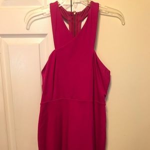 pink cross front dress from express